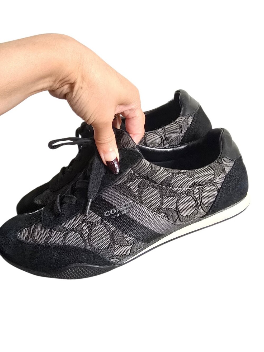 Coach Women's Black Signature Logo Sneaker